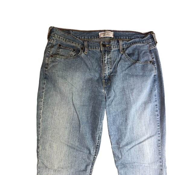 Levi Strauss Jeans Bootcut Spandex Stretch Light Blue Denim Womens 16 Short - Picture 7 of 11